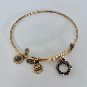 Alex and Ani Gold Crown Charm Bangle